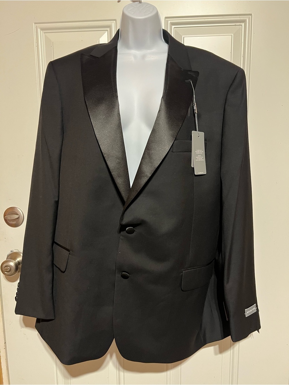 Michael Kors Black Satin-Lapel Tuxedo Jacket